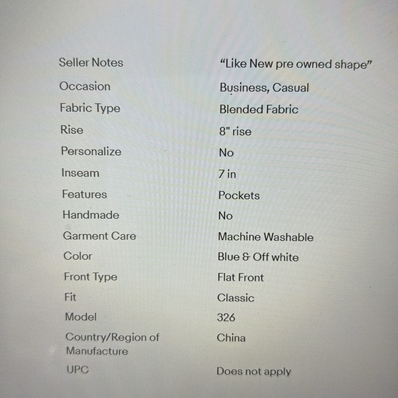 CAbi Off the Map Prep Short #326 Blue and White Ikat Style Sz 4 - Picture 8 of 8